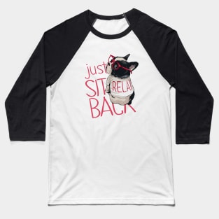 Relaxing French Bulldog Baseball T-Shirt